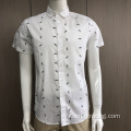 Camicia stampata a manica corta in cotone 100% moda maschile